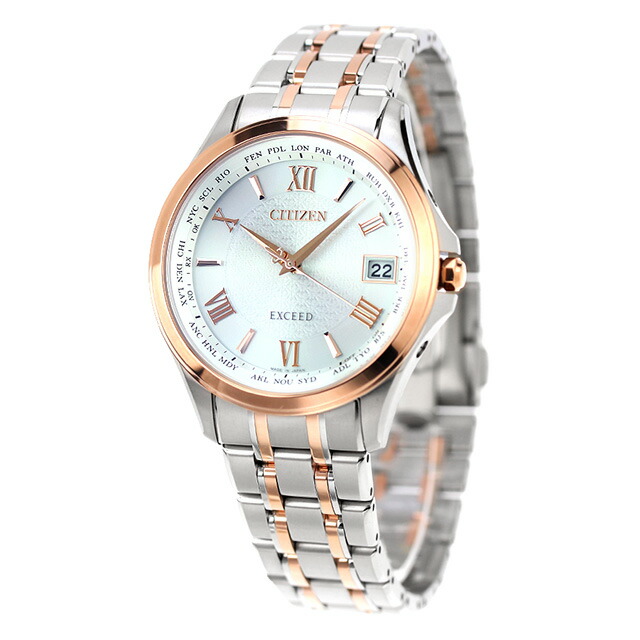 シチズン エクシード 電波ソーラー CB1084-51A CITIZEN EXCEED 腕時計 ソーラー電波腕時計 ソーラー電波時計 チタン シルバー ピンクゴールド 時計 高級 ブランド おしゃれ 防水 プレゼント 男性 実用的