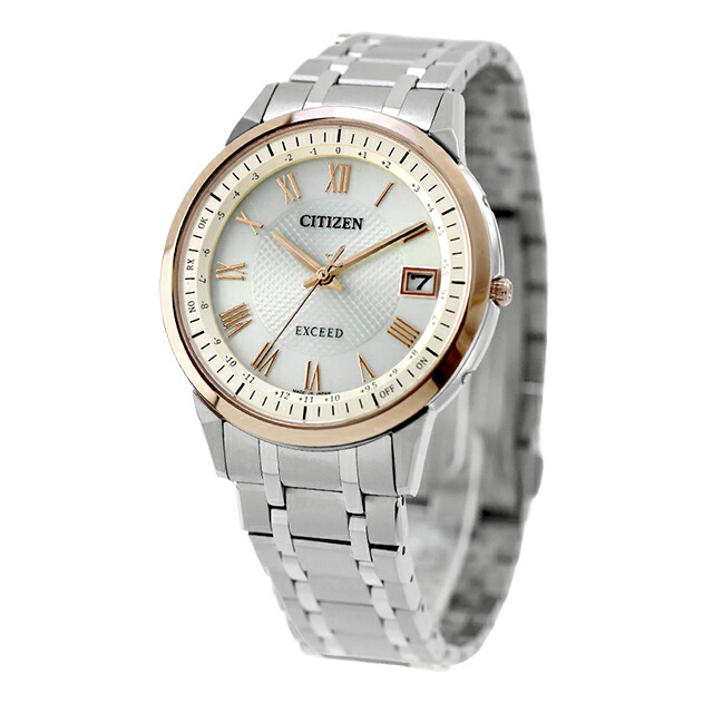 シチズン エクシード ダイレクトフライト エコ・ドライブ電波 腕時計 ブランド メンズ チタン 電波ソーラー CITIZEN EXCEED CB1145-67A アナログ シャンパンゴールド 日本製 高級 おしゃれ 防水 プレゼント 男性 実用的
