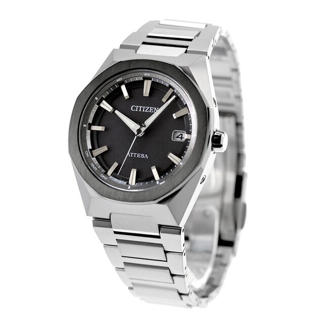 シチズン アテッサ ダブルダイレクトフライト エコドライブ電波 腕時計 ブランド メンズ チタン 電波ソーラー CITIZEN ATTESA CB3044-55E アナログ ブラック 黒 日本製 高級 おしゃれ 防水 文字盤 大きい プレゼント 男性 実用的