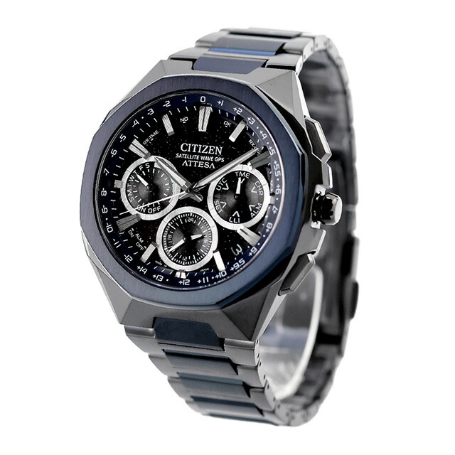 シチズン アテッサ ブルーユニバースコレクション 第2弾 ダブルダイレクトフライト ACT Line 限定モデル エコドライブGPS衛星電波 腕時計 ブランド メンズ チタン 数量限定 クロノ 高級 おしゃれ 防水 文字盤 大きい プレゼント 男性 実用的