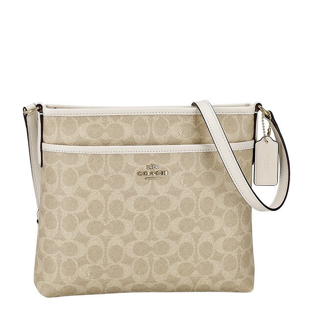 コーチ ショルダーバッグ メッセンジャーバッグ レディース アウトレット ブランド COACH CCQ21 IMXDM ライトベージュ/ホワイト 斜めがけ 高級 おしゃれ プレゼント 女性 実用的 かわいい