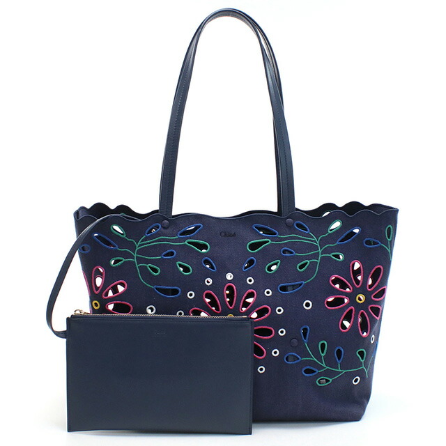 クロエ トートバッグ レディース CHLOE リネン イタリア CHC22SS493G24 NAVY ネイビー系 バッグ 軽量 手提げ ブランド 高級 おしゃれ プレゼント 女性 実用的 かわいい