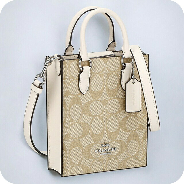 コーチ ハンドバッグ 2way ショルダーバッグ 斜めがけ レディース アウトレット ブランド COACH シグネチャー CJ494 SIGHA ライトカーキ/チョーク ベージュ 軽量 小さめ 手提げ 高級 おしゃれ プレゼント 女性 実用的 かわいい