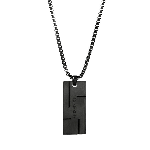 カルバンクライン ネックレス ペンダント メンズ CALVIN KLEIN グリッド GRID プレート 35000059 ブラック アクセサリー ジュエリー ブランド 高級 おしゃれ プレゼント 男性 実用的 かっこいい