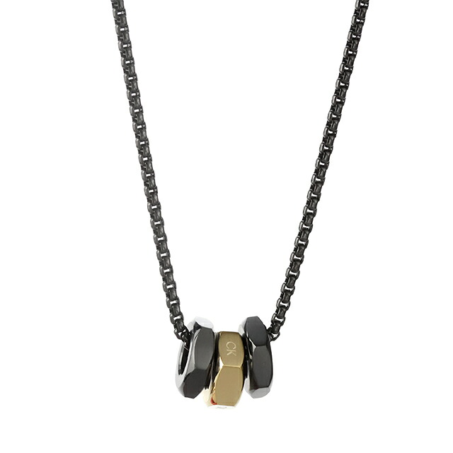 カルバンクライン ネックレス ペンダント メンズ CALVIN KLEIN ラッチ LATCH 35000259 ブラック ゴールド アクセサリー ジュエリー ブランド 高級 おしゃれ プレゼント 男性 実用的 かっこいい