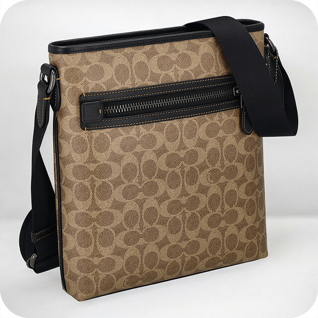 コーチ ショルダーバッグ メッセンジャーバッグ メンズ アウトレット ブランド COACH CW227 QBNRX ライトブラウン/ブラック 斜めがけ 高級 おしゃれ プレゼント 男性 実用的 かっこいい