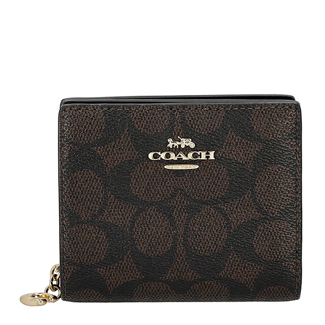 コーチ 二つ折り財布 二折財布 レディース ブランド COACH Philippines CW789 IMXAQ ダークブラウン/ブラック