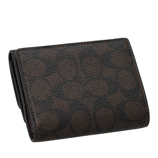 コーチ 二つ折り財布 レディース ブランド COACH CW801 IMXAQ ウォルナット/ブラック ウォレット 高級 おしゃれ プレゼント 実用的