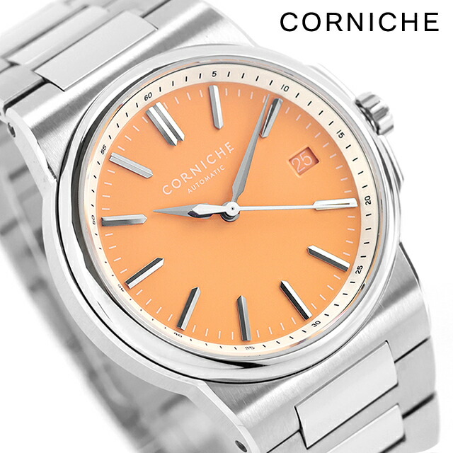 コーニッシュ ラ グランデ コーニッシュ 自動巻き 腕時計 ブランド メンズ CORNICHE 94179 アナログ サーモンピンク おしゃれ 防水 プレゼント 男性 実用的