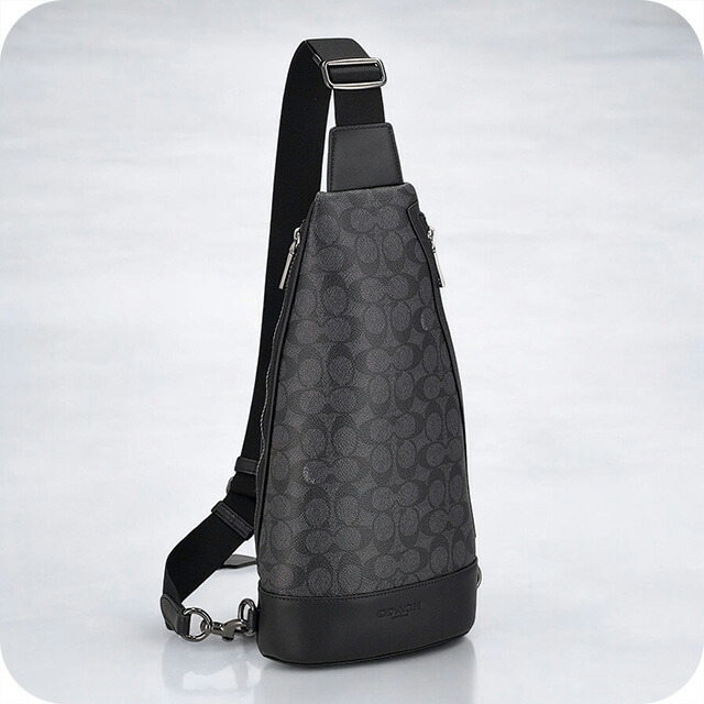 コーチ ボディバッグ ウエストポーチ メンズ アウトレット ブランド COACH CY801 QBMI5 チャコール/ブラック ショルダーバッグ 斜めがけ 軽量 小さめ 高級 おしゃれ プレゼント 男性 実用的 かっこいい