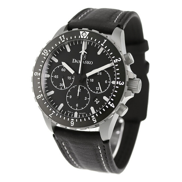ダマスコ ストップミニット 自動巻き 腕時計 メンズ クロノグラフ DAMASKO DC86 L アナログ ブラック 黒 ドイツ製 ブランド おしゃれ 防水 プレゼント 男性 実用的