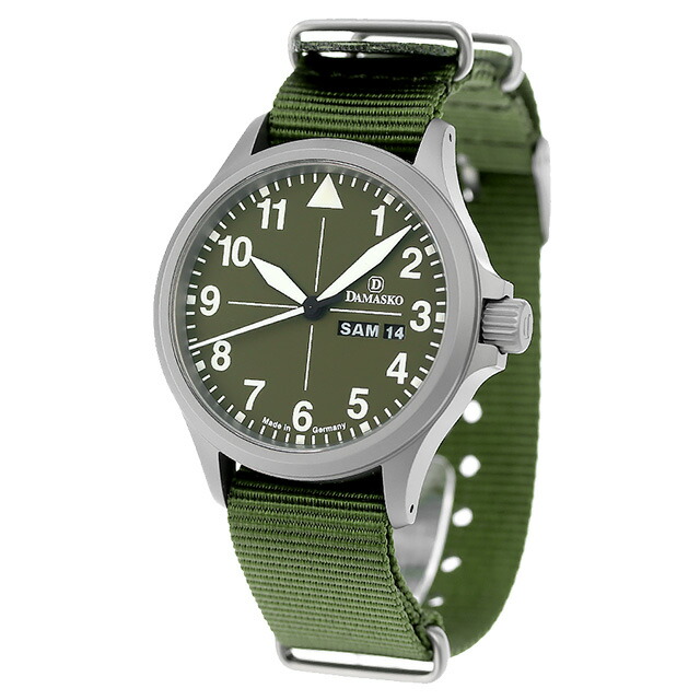 ダマスコ ハンティング 自動巻き 腕時計 メンズ DAMASKO DH2.0 N アナログ オリーブグリーン グリーン ドイツ製 ブランド おしゃれ 防水 プレゼント 男性 実用的