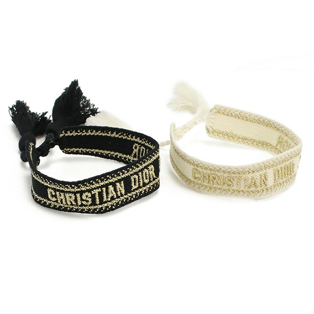 ディオール ブレスレット レディース ブランド Christian Dior イタリア B0961 ブラック ホワイト系 アクセサリー