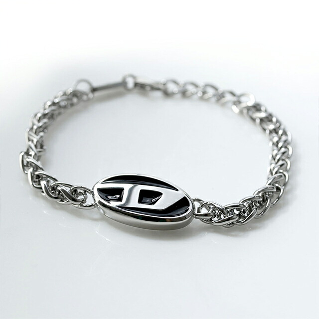ディーゼル ブレスレット メンズ レディース DIESEL チェーン ステンレススチール DX1469040 シルバー ブラック アクセサリー 腕輪 ジュエリー ブランド 高級 おしゃれ プレゼント 実用的 ペア