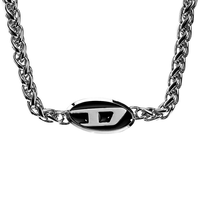 ディーゼル ネックレス ペンダント メンズ レディース DIESEL ステンレススチール DX1470040 シルバー ブラック アクセサリー ジュエリー ブランド 高級 おしゃれ プレゼント 実用的 ペア