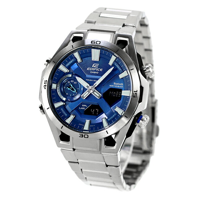 エディフィス EDIFICE SOSPENSIONE タフソーラー ECB-2300D-2A Bluetooth 海外モデル メンズ 腕時計 ブランド カシオ casio アナデジ ブルー おしゃれ 防水 文字盤 大きい プレゼント 男性 実用的