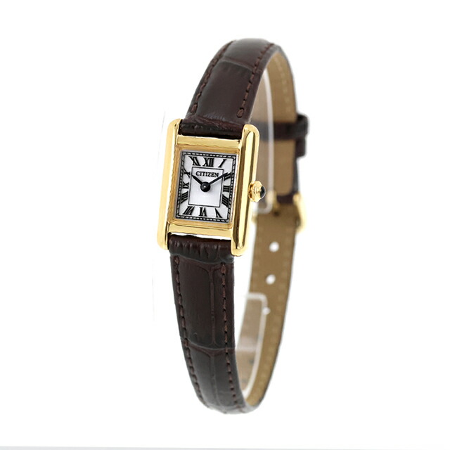 シチズン キー Classic Square エコドライブ 腕時計 ブランド レディース ソーラー CITIZEN Kii EG2797-13A アナログ シルバー ブラウン おしゃれ 防水 軽い 華奢 かわいい プレゼント 女性 実用的