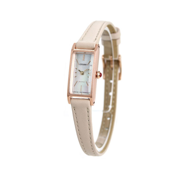 シチズン キー エコドライブ ネット流通限定モデル レクタンギュラー レディース 腕時計 EG7044-14W CITIZEN Kii 革ベルト 時計 ブランド おしゃれ 防水 軽い 華奢 かわいい プレゼント 女性 実用的