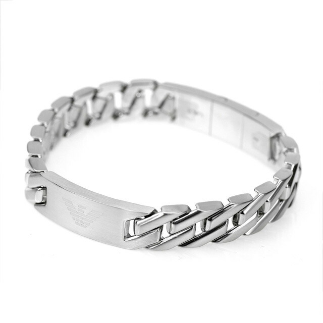 エンポリオ アルマーニ ブレスレット EMPORIO ARMANI ステンレススチール チェーン メンズ EGS2435040 シルバー アクセサリー ギフト プレゼント 実用的