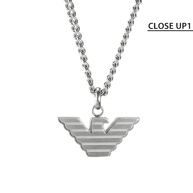 エンポリオ アルマーニ ネックレス EMPORIO ARMANI ペンダント ステンレススチール カーボンファイバー イーグル メンズ EGS2916040 シルバー アクセサリー ギフト プレゼント 実用的