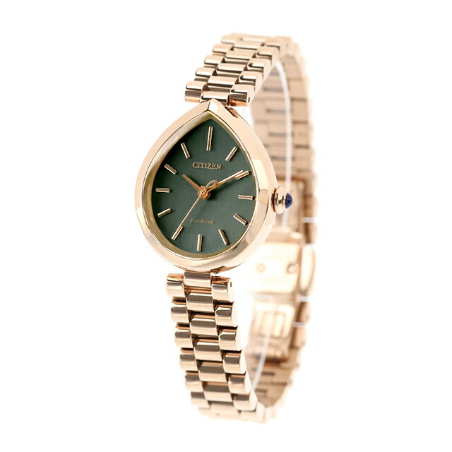 シチズン エル RAINELL Collection エコドライブ 腕時計 ブランド レディース ソーラー CITIZEN L EM1203-57X アナログ グレーグリーン ピンクゴールド おしゃれ 防水 軽い 華奢 かわいい プレゼント 女性 実用的