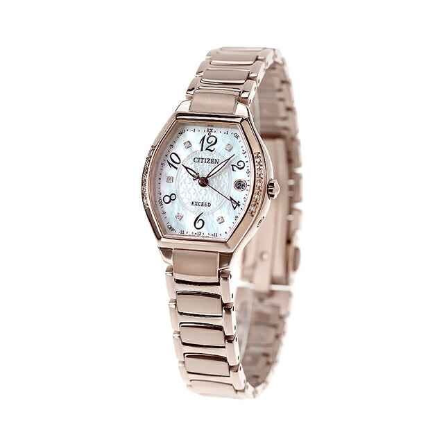 シチズン エクシード 26mm エコドライブ電波 ES9385-57W 腕時計 ソーラー電波腕時計 ソーラー電波時計 レディース ホワイトシェル サクラピンク CITIZEN EXCEED 高級 ブランド おしゃれ 防水 軽い 華奢 かわいい プレゼント 女性 実用的