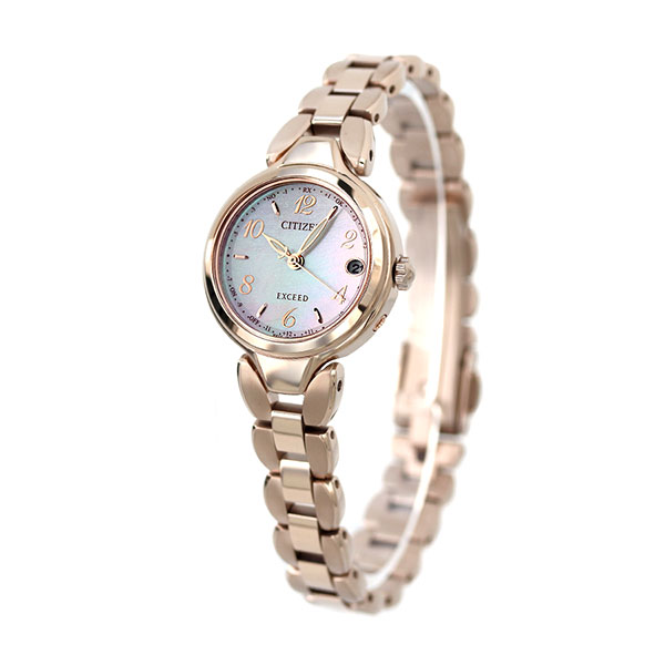シチズン エクシード エコドライブ電波 チタン 電波ソーラー レディース 腕時計 ソーラー電波腕時計 ソーラー電波時計 ES9472-54W CITIZEN EXCEED ホワイトシェル サクラピンク（R） 高級 ブランド おしゃれ 防水 軽い 華奢 かわいい プレゼント 女性 実用的