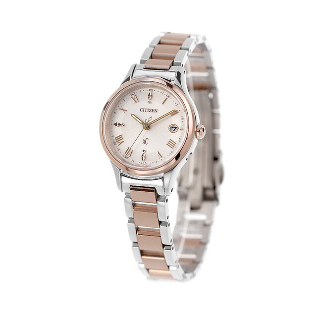 シチズン クロスシー ヒカリコレクション 光発電エコドライブ電波 腕時計 ブランド レディース チタン ソーラー電波 CITIZEN xC ES9496-64W アナログ シルバーベージュ ピンクゴールド 日本製