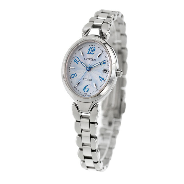 シチズン エクシード ダイレクトフライト エコ・ドライブ電波 腕時計 ブランド レディース チタン 電波ソーラー CITIZEN EXCEED ES9510-57D アナログ ホワイトシェル 白 日本製 高級 おしゃれ 防水 軽い 華奢 かわいい プレゼント 女性 実用的