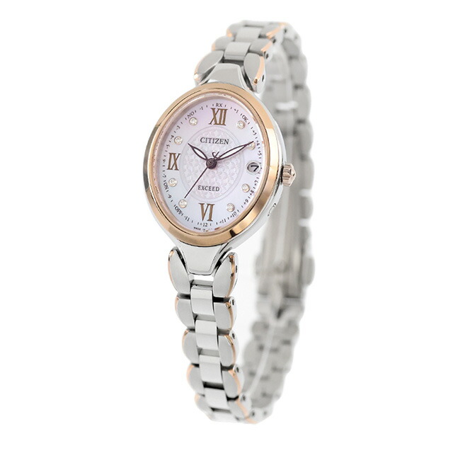 シチズン エクシード ダイレクトフライト エコ・ドライブ電波 腕時計 ブランド レディース チタン ダイヤモンド 電波ソーラー CITIZEN EXCEED ES9515-53N アナログ ホワイトシェル 白 日本製 高級 おしゃれ 防水 軽い 華奢 かわいい プレゼント 女性 実用的