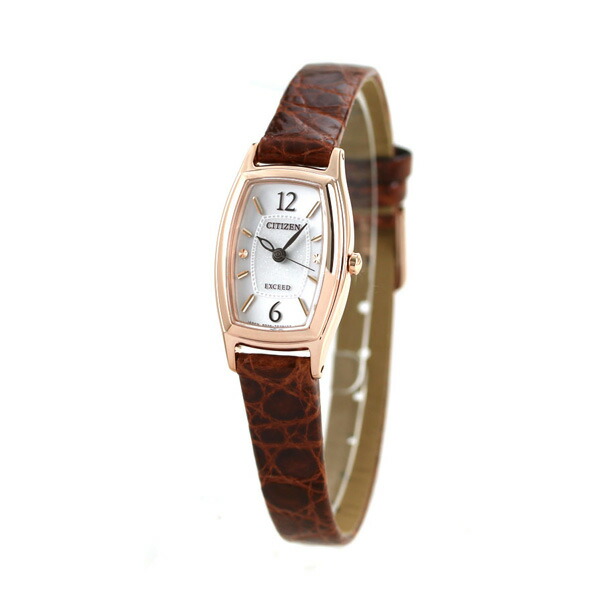 シチズン エクシード エコドライブ EX2002-03A 腕時計 レディース シルバー ブラウン CITIZEN EXCEED 高級 ブランド おしゃれ 防水 軽い 華奢 かわいい プレゼント 女性 実用的