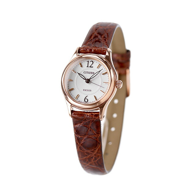 シチズン エクシード エコドライブ EX2062-01A 腕時計 レディース シルバー ブラウン CITIZEN EXCEED 高級 ブランド おしゃれ 防水 軽い 華奢 かわいい プレゼント 女性 実用的