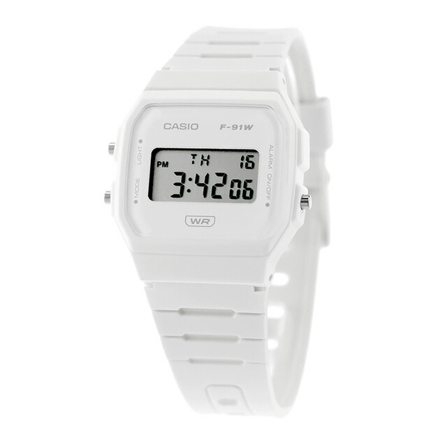 カシオ チープカシオ CASIO クォーツ 電池式 F-91WB-7A クラシック ユニセックス チプカシ メンズ レディース 腕時計 ブランド カシオ casio デジタル ホワイト 白 おしゃれ 防水 かわいい プレゼント 実用的 学生 受験生 受験用 試験用 受験対応