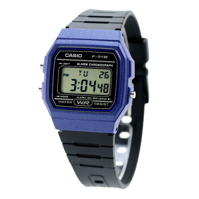カシオ CASIO クォーツ 電池式 F-91WM-2A カシオコレクション ポップ チプカシ ユニセックス メンズ レディース 腕時計 カシオ casio デジタル ブルー ブラック 黒 ブランド おしゃれ 防水 小さい 軽い かわいい プレゼント 実用的