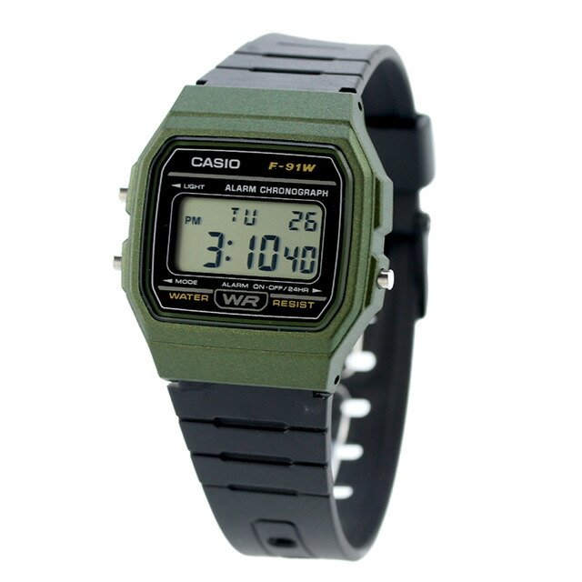 カシオ CASIO クォーツ 電池式 F-91WM-3A カシオコレクション ポップ チプカシ ユニセックス メンズ レディース 腕時計 カシオ casio デジタル グリーン ブラック 黒 ブランド おしゃれ 防水 小さい 軽い かわいい プレゼント 実用的