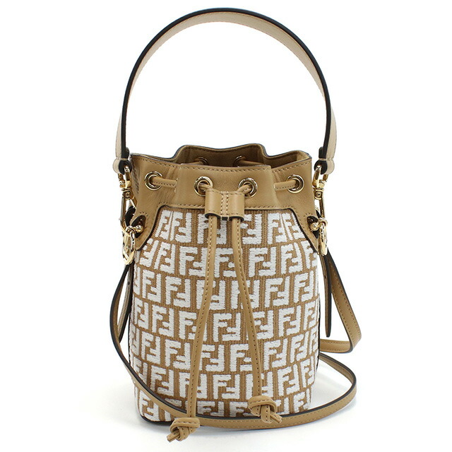 フェンディ ハンドバッグ レディース FENDI 8BS010 ブラウン系 ホワイト系 バッグ 軽量 小さめ 手提げ ブランド 高級 おしゃれ プレゼント 女性 実用的 かわいい