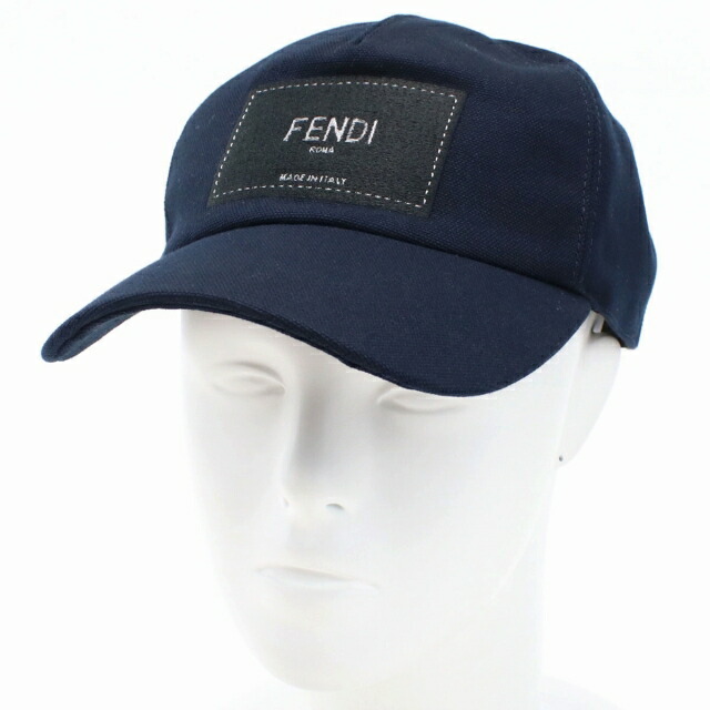 フェンディ キャップ メンズ FENDI コットン100% イタリア FXQ768 ネイビー系 小物 選べるモデル プレゼント 実用的