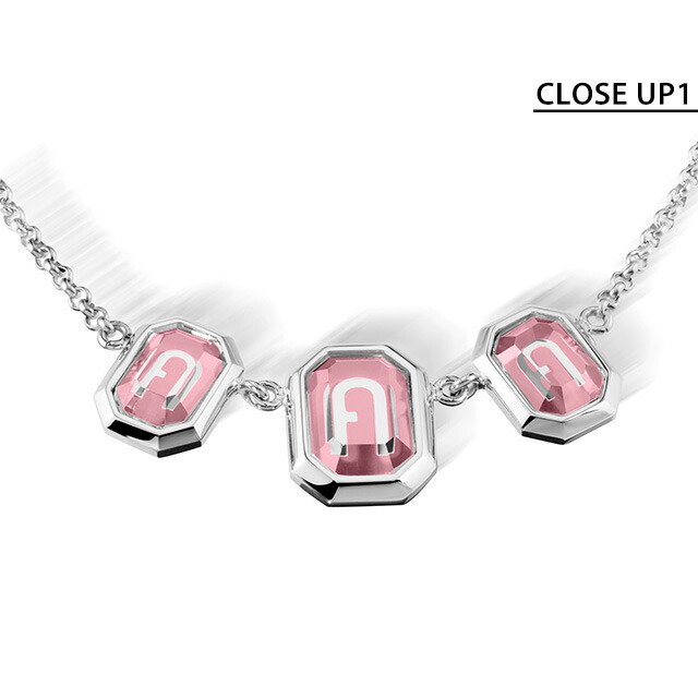 フルラ ネックレス レディース ブランド FURLA OCTAGONAL NECKLACE ステンレススチール FJ0322NTU シルバー ピンク アクセサリー