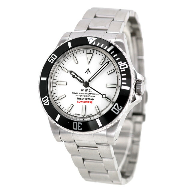 ナバルウォッチ Produced By LOWERCASE Sweep Second Sec.hands Diver クォーツ 電池式 腕時計 ブランド メンズ NAVAL WATCH FRXE006 アナログ ホワイト 白 日本製 おしゃれ 防水 プレゼント 男性 実用的