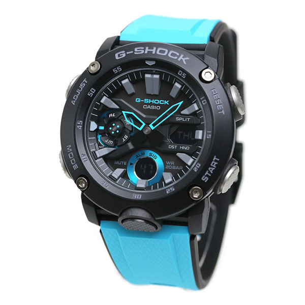 gショック ジーショック G-SHOCK GA-2000 アナデジ GA-2000-1A2DR ブラック 黒 ライトブルー カシオ 腕時計 メンズ CASIO カシオ 腕時計 メンズ ブランド おしゃれ 防水 軽い プレゼント 男性 実用的