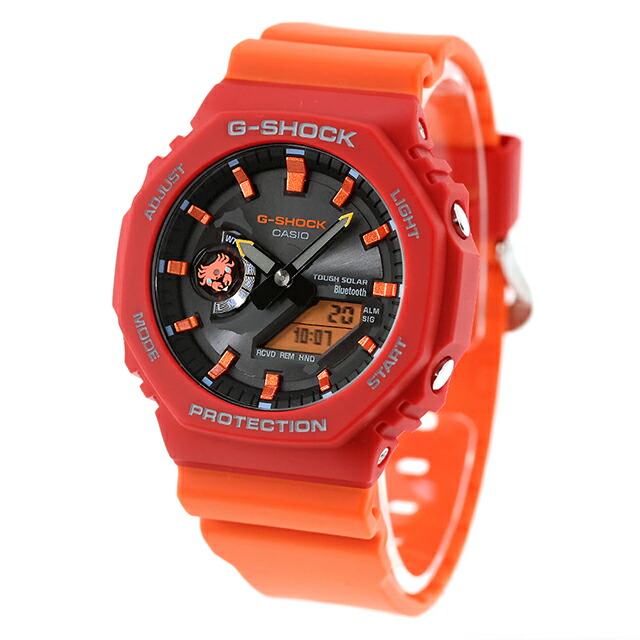 gショック ジーショック 2100 G-SHOCK Charles Darwin Foundationコラボレーションモデル タフソーラー（ソーラー充電システム） GA-B2100-4A Bluetooth メンズ 腕時計 ブランド カシオ casio アナデジ ブラック オレンジ レッド 黒 おしゃれ 防水 プレゼント 男性 実用的