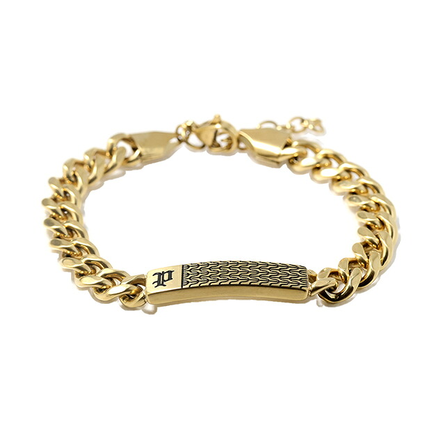 ポリス ブレスレット メンズ ブランド POLICE チェーンメイル CHAINMALE プレート GB0078102 ゴールド アクセサリー 腕輪 ジュエリー ブランド 高級 おしゃれ プレゼント 男性 実用的 かっこいい