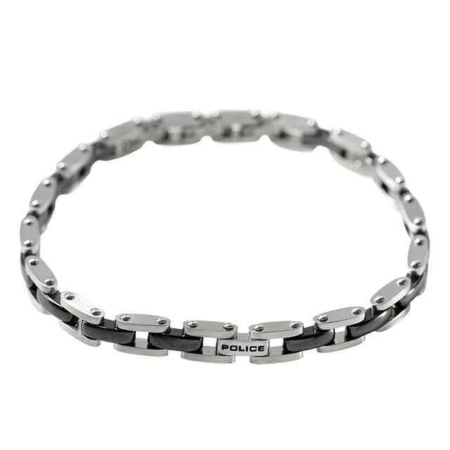ポリス ブレスレット メンズ POLICE CHAINE GB0084401 シルバー ブラック アクセサリー 腕輪 ジュエリー ブランド 高級 おしゃれ プレゼント 男性 実用的 かっこいい