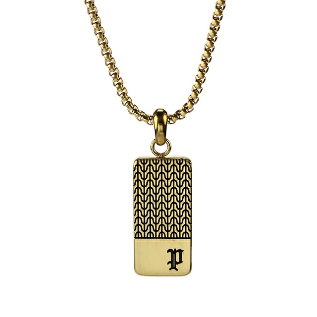 ポリス ネックレス メンズ ブランド POLICE チェーンメイル CHAINMALE ペンダント プレート GN0078102 ゴールド アクセサリー ジュエリー ブランド 高級 おしゃれ プレゼント 男性 実用的 かっこいい