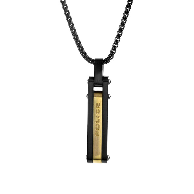 ポリス ネックレス ペンダント メンズ POLICE リンクライン LINKLINE GN0081902 ブラック ゴールド アクセサリー ジュエリー ブランド 高級 おしゃれ プレゼント 男性 実用的 かっこいい