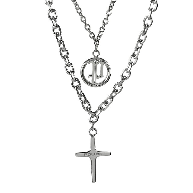 ポリス ネックレス ペンダント メンズ POLICE デュアリティー DUALITY 2連 十字架 クロス GN0085301 シルバー アクセサリー ジュエリー ブランド 高級 おしゃれ プレゼント 男性 実用的 かっこいい