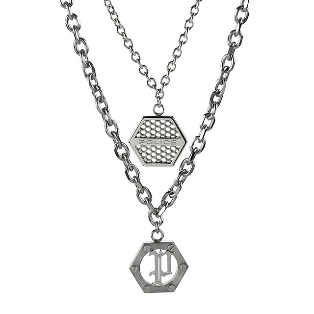 ポリス ネックレス ペンダント メンズ POLICE デュアリティー DUALITY 2連 ヘキサゴン GN0085302 シルバー アクセサリー ジュエリー ブランド 高級 おしゃれ プレゼント 男性 実用的 かっこいい