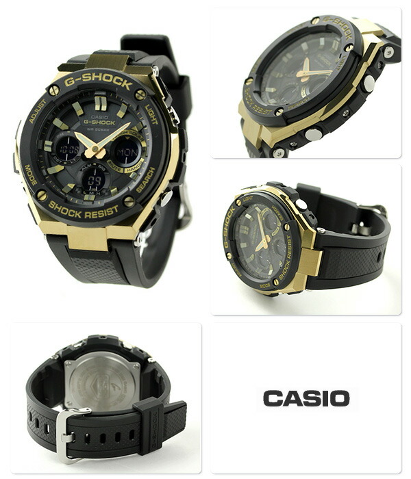 gショック ジーショック G-SHOCK ソーラー GST-S100G-1ADR Gスチール ブラック 黒 ゴールド CASIO カシオ 腕時計 メンズ ブランド おしゃれ 防水 軽い プレゼント 男性 実用的