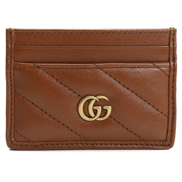 グッチ カードケース レディース GUCCI AZALEA TRAP.DIAGO レザー イタリア 443127 ブラウン系 財布 定期入れ ブランド 高級 おしゃれ プレゼント 実用的