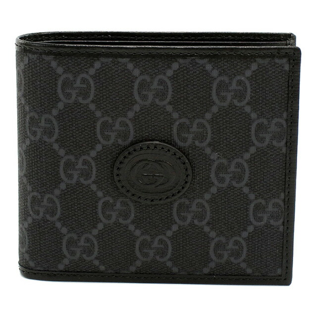 グッチ 二折財布小銭入付き メンズ ブランド GUCCI GG RETRO 673000 ブラック 財布